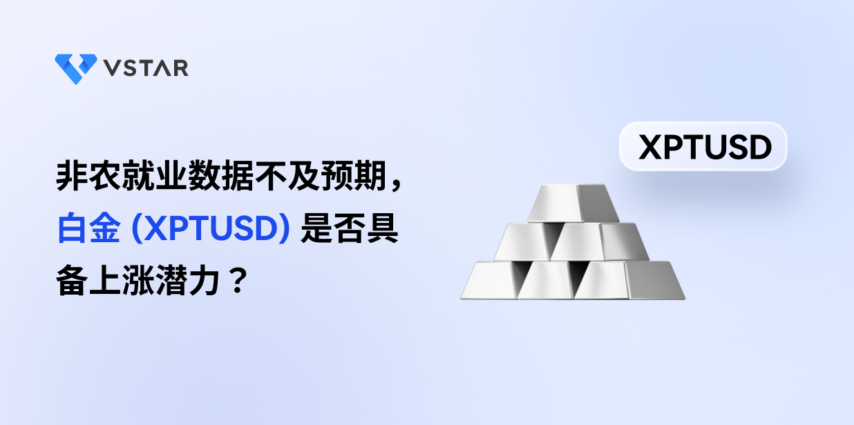 非农就业数据不及预期，白金 (XPTUSD) 是否具备上涨潜力？